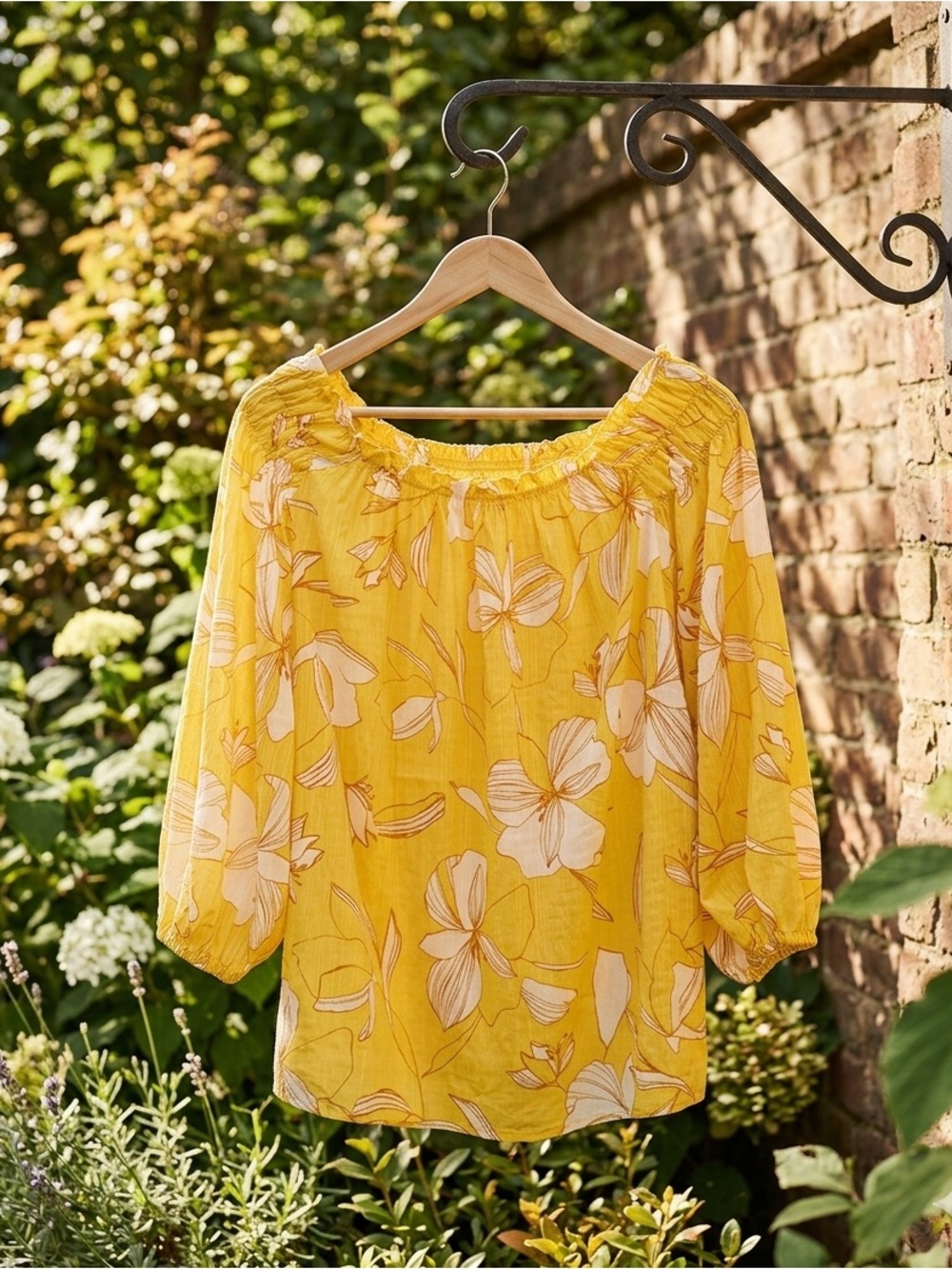 Ava and Viv  Yellow Floral Blouse